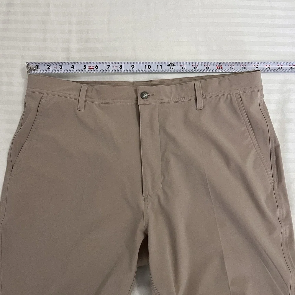 FootJoy Shorts Mens 38 Tan Performance Stretch Flat Front FJ Logo Athletic Golf - Picture 4 of 9